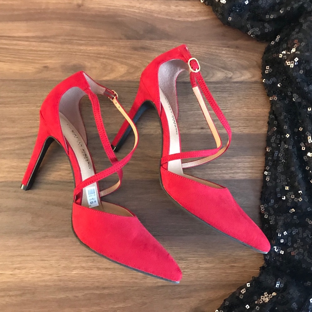 LAST CHANCE: Christian Siriano Red Suede Heels